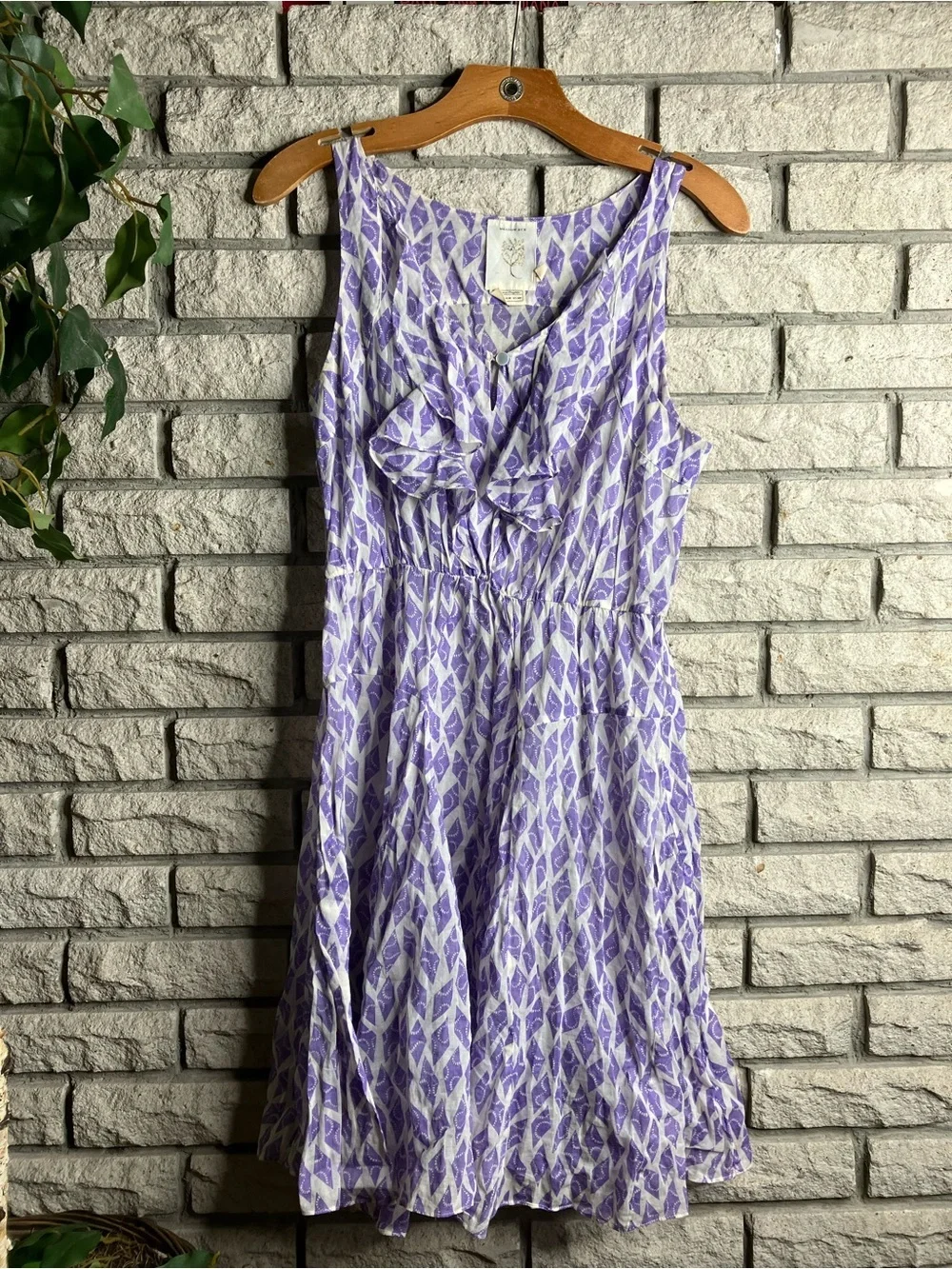 Anthropologie MEADOW RUE  Ruffle Dress HANKY WEIGHT PERIWINKLE